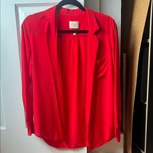 Sezane Red 100% silk blouse